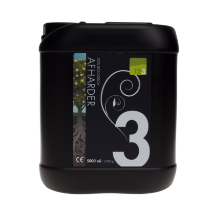 5 liter Afharder. De bloeistimulator van Woma 123 tuintechniek. Krachtige afbloeier voor indoor kweken.